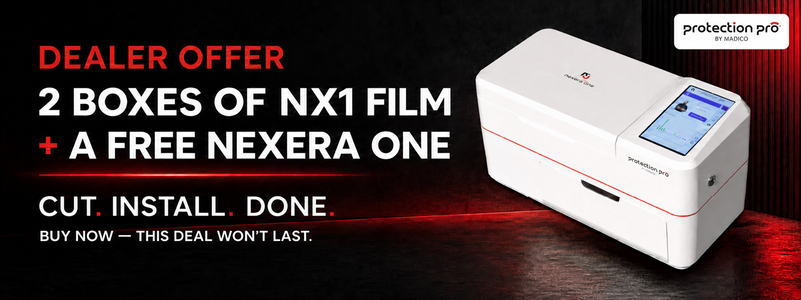 Two boxes of NX1 film plus a free Nexera ONE dealer offer